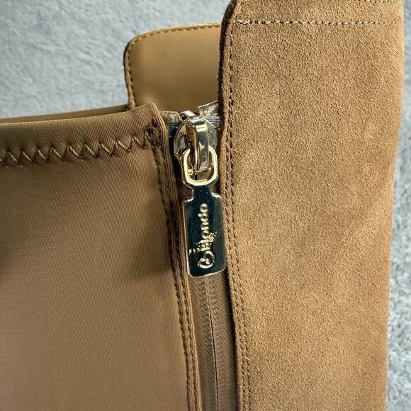 Blondo Twyla Tall Suede Boots Women's Size 10 Tan Taupe Riding Boots High Heel - Picture 2 of 13